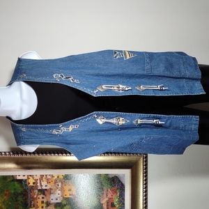 Fran's Embellished Denim Vest
